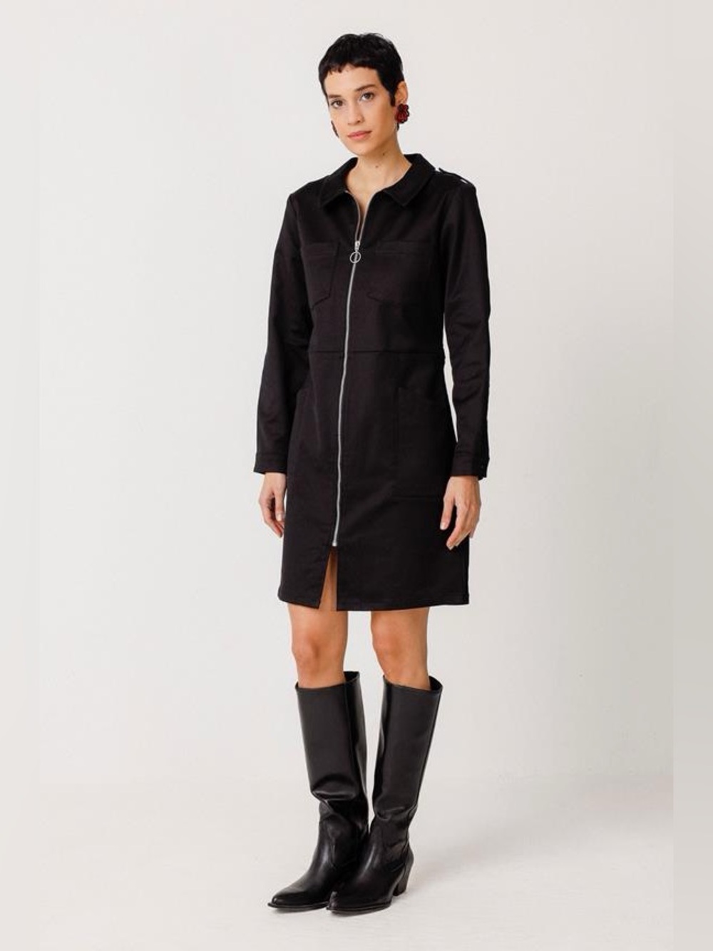 NWT SKFK Urtse organic cotton blend dress black size 6 $195 MSRP